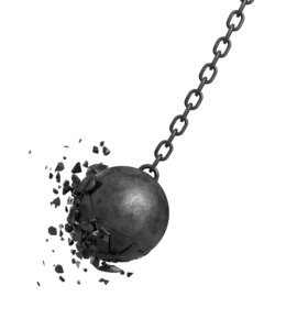 Image of a wrecking ball being shattered | Featured image for Industrial Demolition.